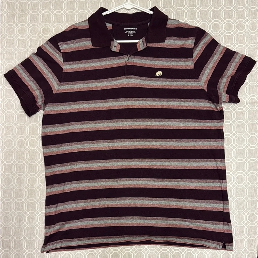 Banana Republic Purple and Gray Men’s Polo Shirt - XL